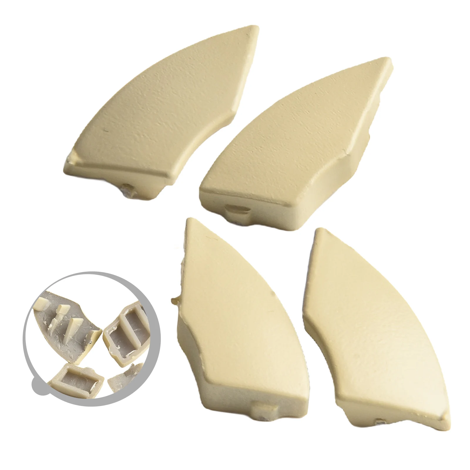 4Pcs Beige Buttons Trim Cover For Fiat 500 Radio For Onwards Radio Single Choice Cd Button Trim Cover Removal Replacement Parts