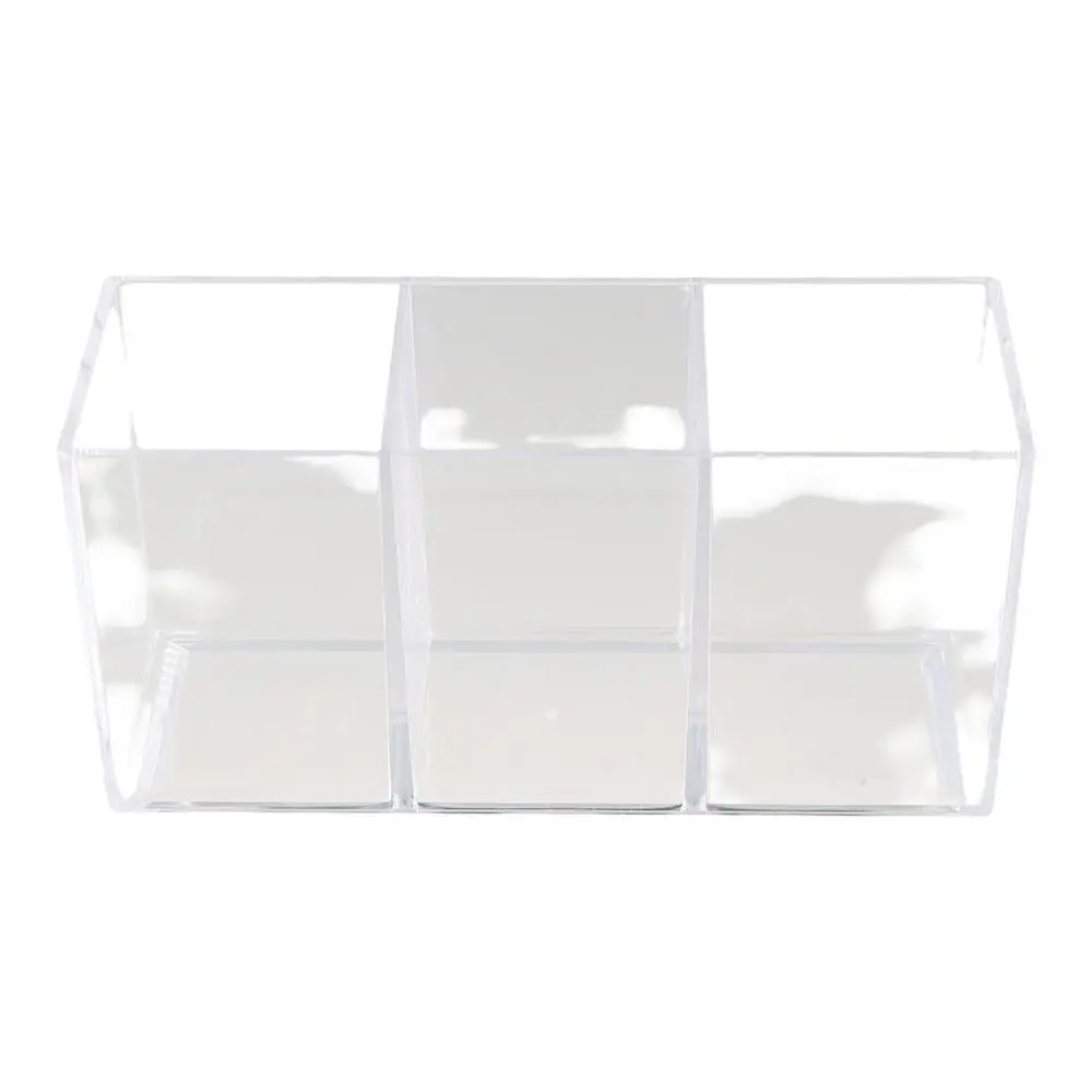 Transparent Desk Pen Holder Simple Acrylic Pencil Storage Box Display Clear Stationery Organizer Cosmetic Organizer