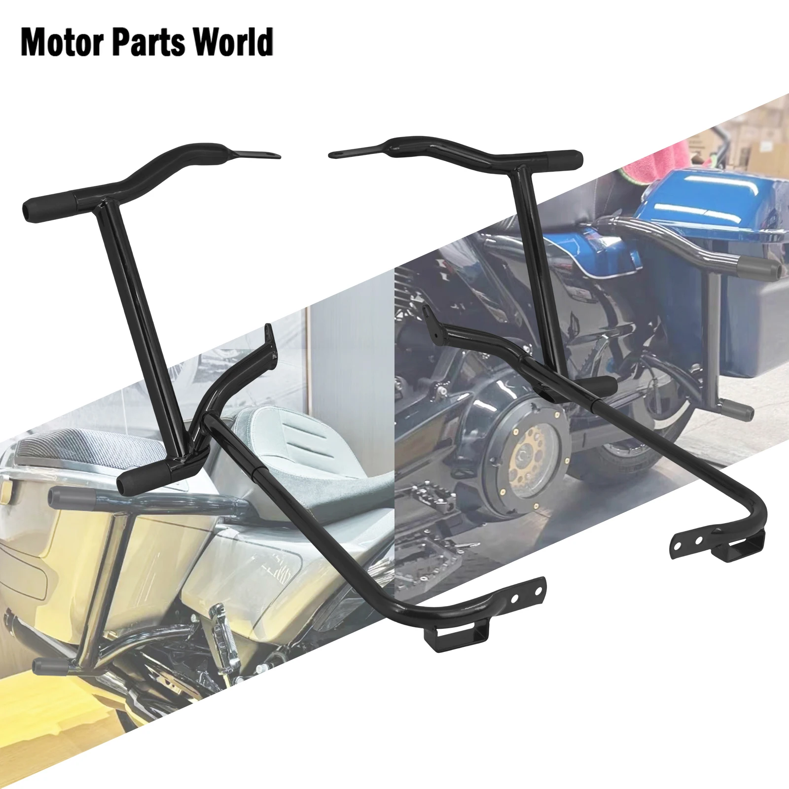 

Motorcycle Rear Saddlebag Guard Crash Bars Engine Guard Bar Protection Bump For Harley Touring Street Electra Glide 1996-2008