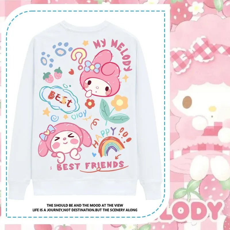 

Sanrio Co-branded Long Sleeve T-shirt Women Loose Bf Lazy Kulomi Melody Girls Clothing Autumn T-shirt