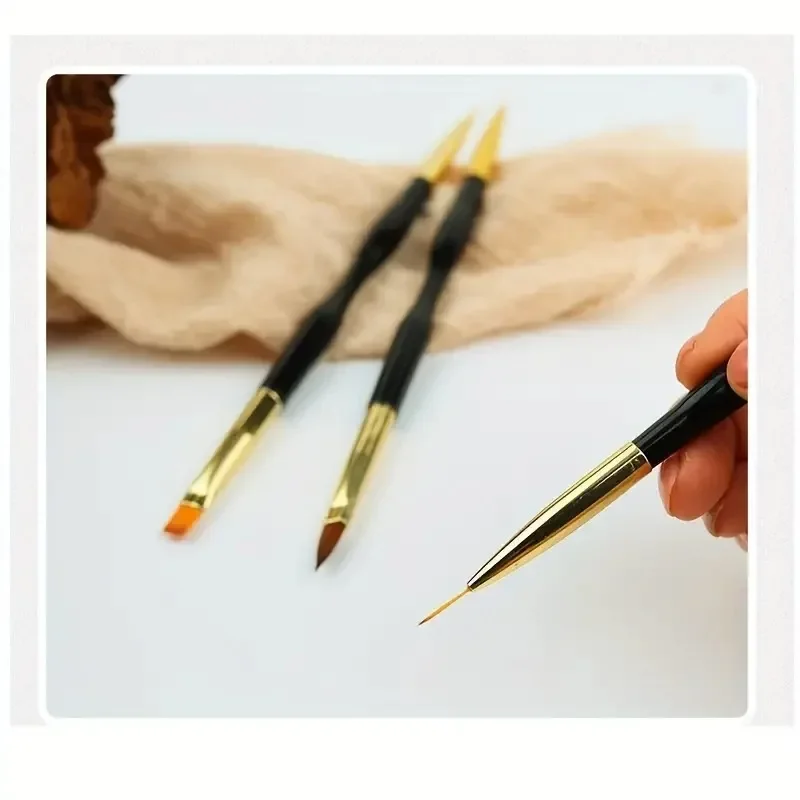 French Stripe Nail Art Liner Brush Set Tips Ultra-thin Line Drawing Pen Dual End UV Gel Painting Brushes Manicure Tools,./;p
