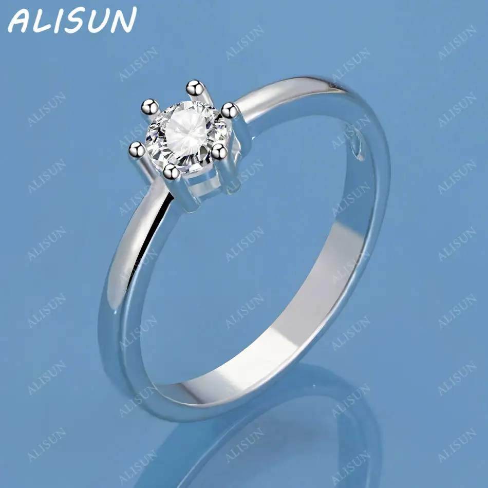 

ALISUN 925 Sterling Silver Zircon Simple Ring For Women Fashion Jewelry Charm Grace Noble Wedding Accessories