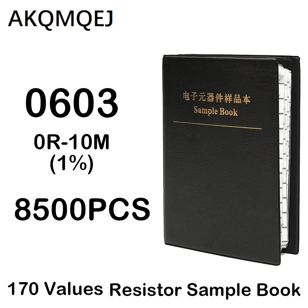 8500 PCS Resistor Kit 0603 1% FR-07 SMT 170 Value 0R-10M Sample Book