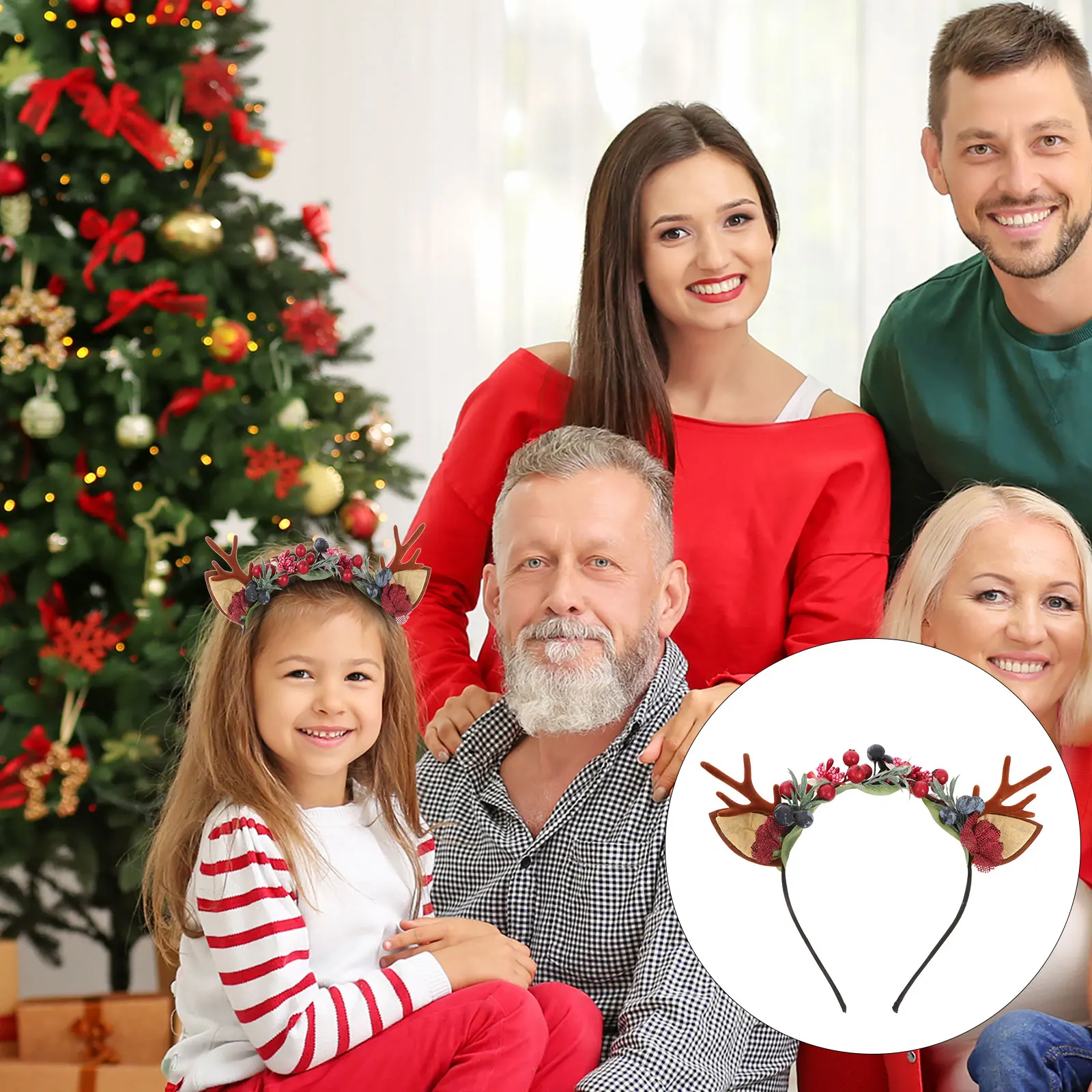 

Christmas Antler Berries Hair B Christmas Headdress Kids Fashion Headdress Party Accessories Holiday Stylish Unique