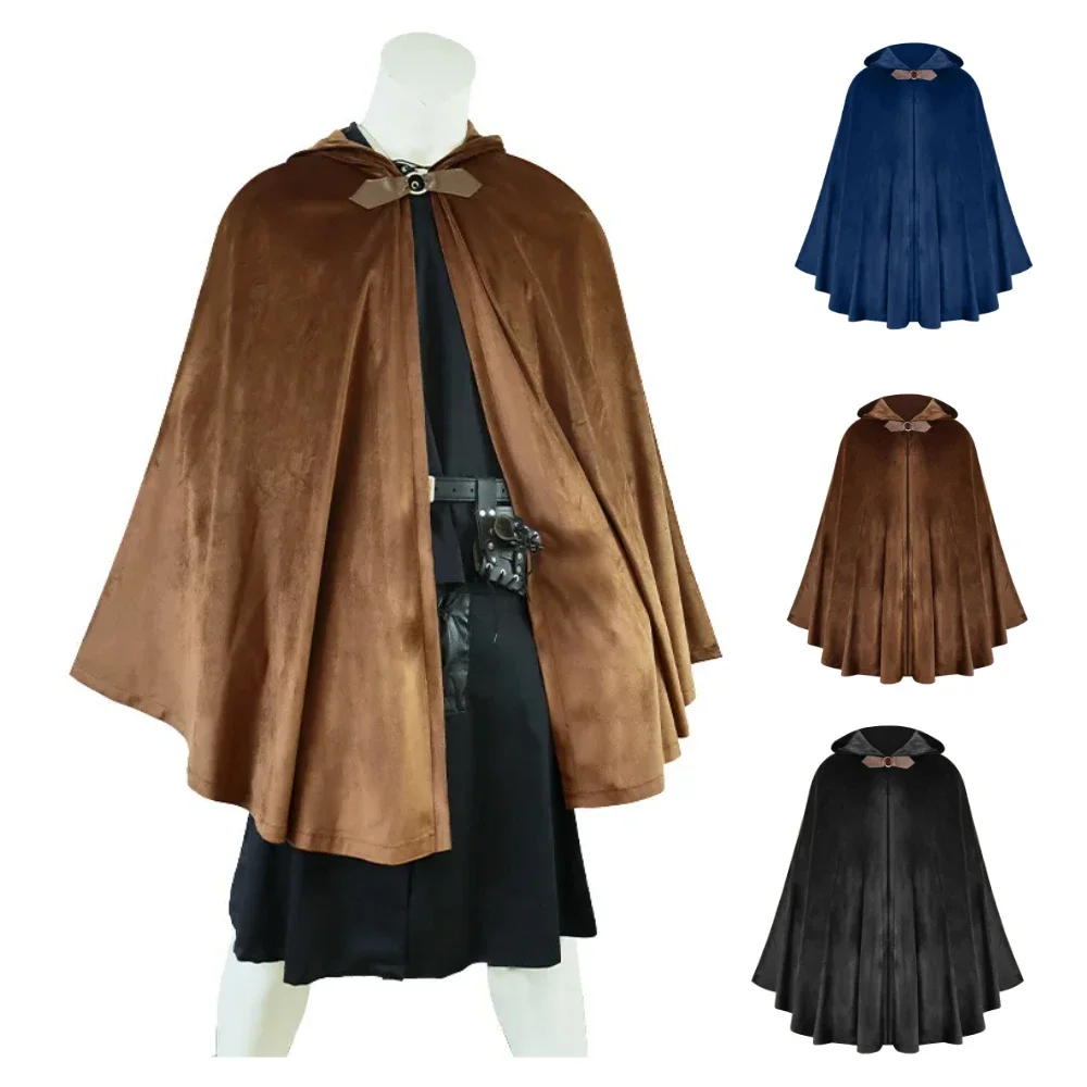 

Hooded Cape Velvet Victorian Capelet Medieval Hobbit Halloween Costume Renaissance Cosplay Witch Cloak