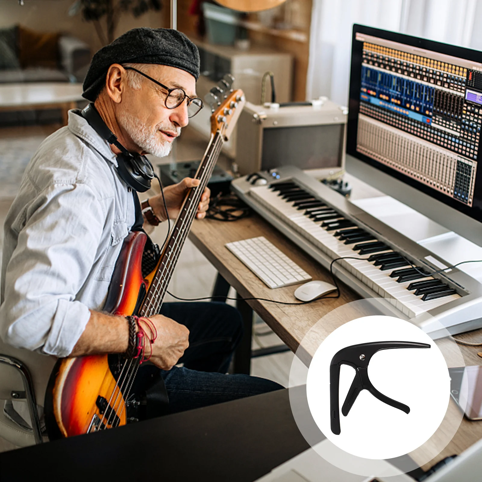 

1 set 1 Set Guitar Capo Portable Tone Modified Clip For Folk Electric Guitar Ukulele Professional Instrument Accessory