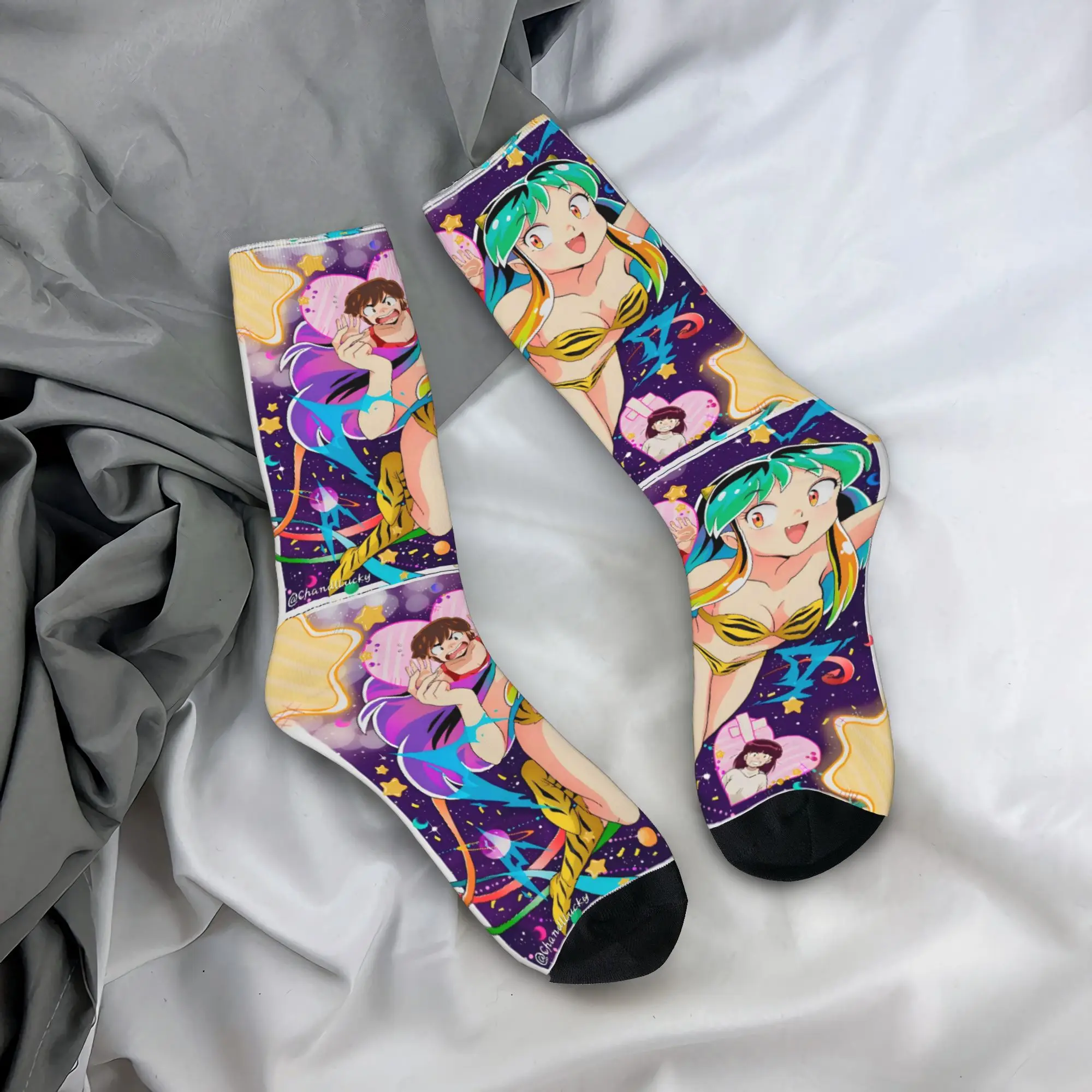 

Goth Lum Urusei Yatsura Socks Autumn Stockings Fashion Men Medium Soft Socks Custom Outdoor Sports Anti Bacterial Socks