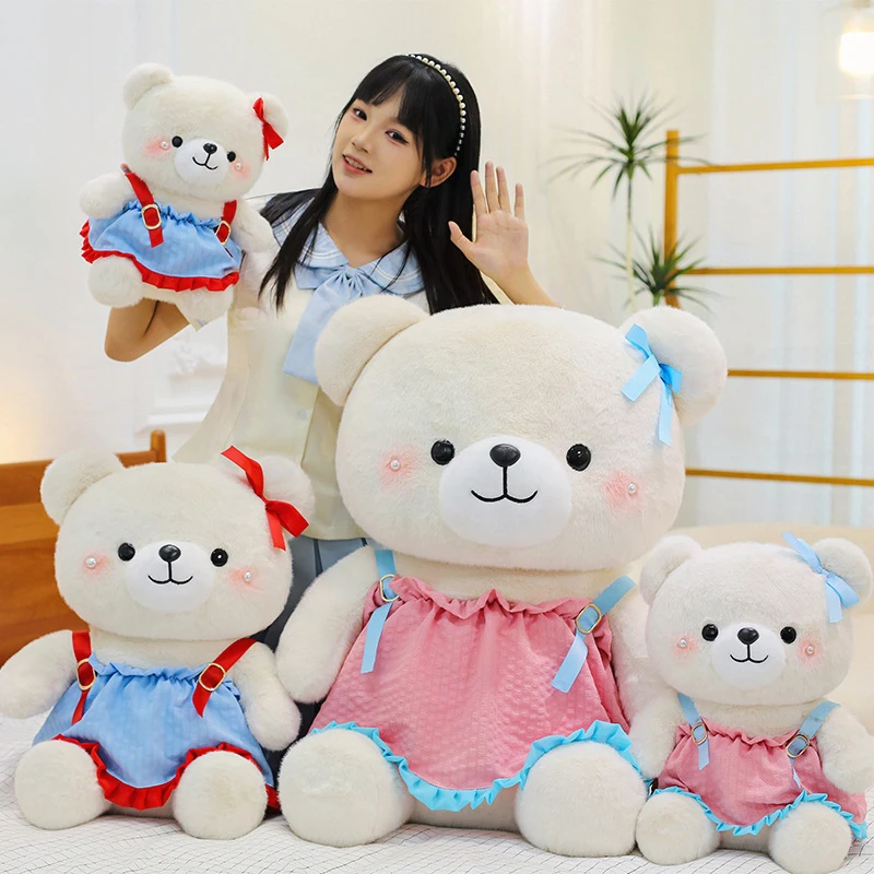 

Kawaii Plush Toy Cute Overalls Chef Bear Stuffed Doll Pillow Kids Birthday Gift for Girls Soft Cuddly Animal Plushie