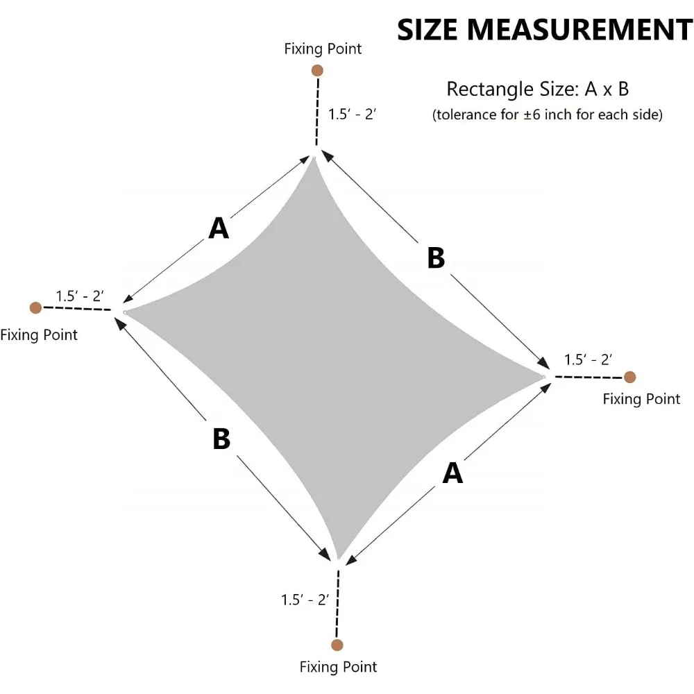 مظلة مستطيلة من الشمس مقاس 10 × 13 بوصة للأشعة فوق البنفسجية للاستخدام الخارجي في الفناء الخلفي والحديقة #4