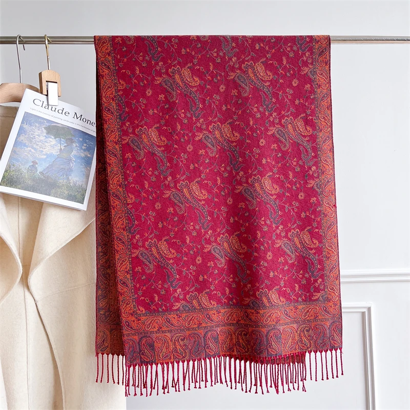 

Новая зимняя шаль, шарфы, накидка 2025, дизайнерский кашемировый шарф, женский теплый модный женский пончо из пашмины, шейный платок, бандана Echarpe