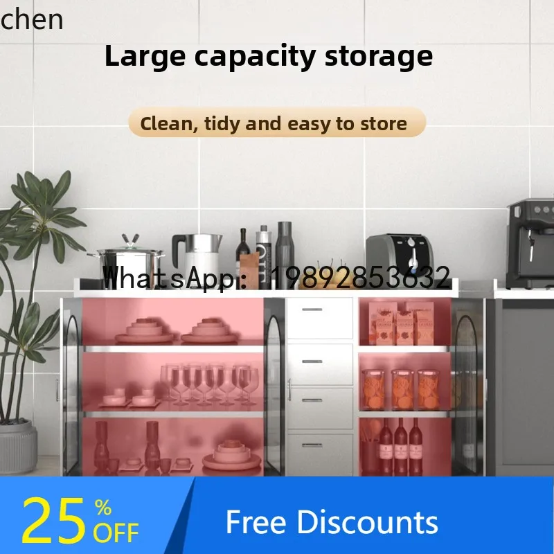 

Stainless Steel Cabinet Side Cabinet Household Vegetable Cutting Console Restaurant Floor Locker