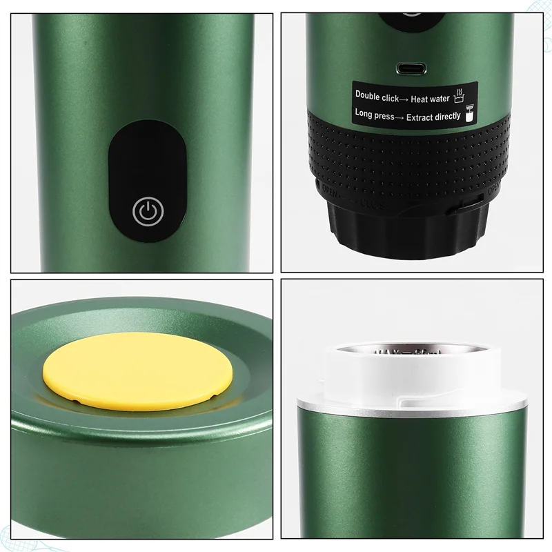 ABLEポータブルコーヒーマシン、アップグレードスマートデジタルディスプレイ搭載、アメリカンイタリアンカプセル抽出式、アウトドアコーヒーマシン