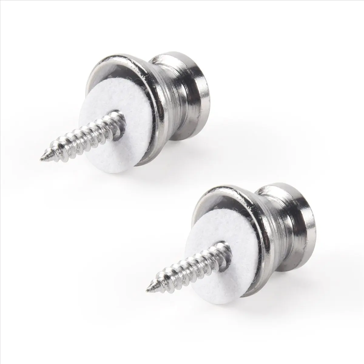 ABPF 2 x Electric Acoustic Guitar Strap Button Lock Pins Pegs Pads Silver