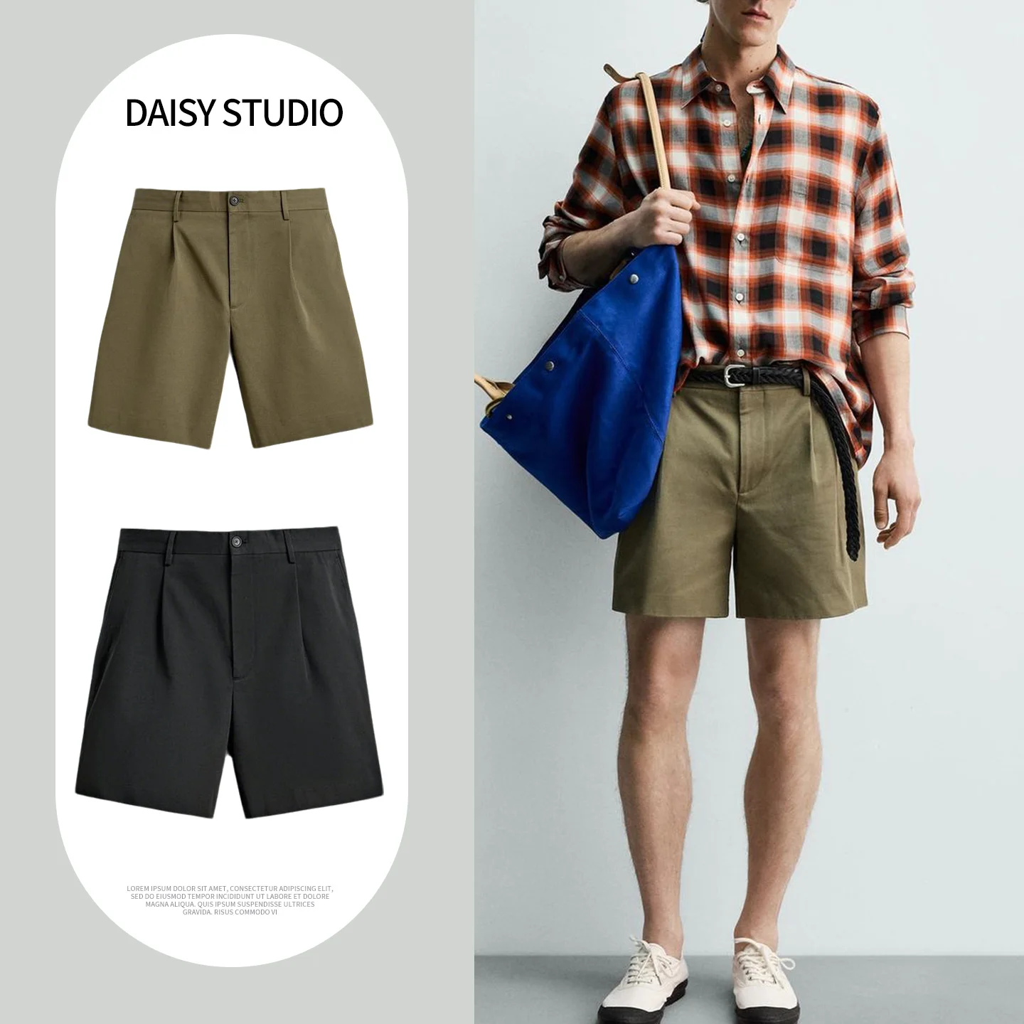 

New Men's Slim Fit Straight Leg Zipper Short Casual Shorts Spring Summer Collection Comfortable Polyester Fiber mid Waist