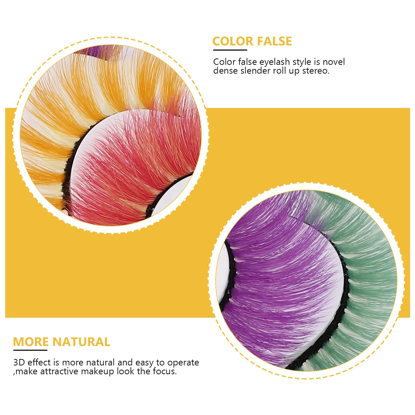 Colorful False Eyelashes 3D Party Makeup Lashes For Women Halloween Cosplay Dense Style Eye Accessories