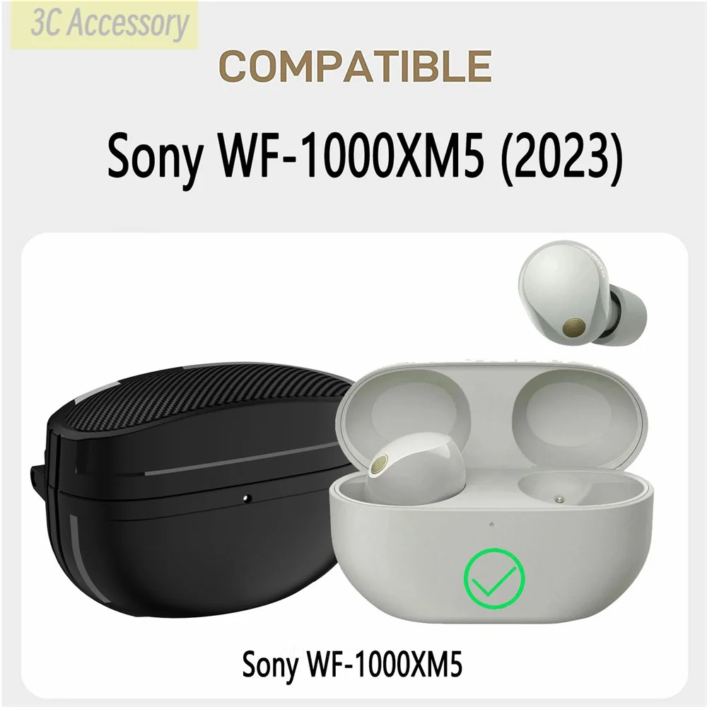 For Sony WF-1000XM5 Wireless Bluetooth Earphone Protective Shockproof Shell With Lanyard