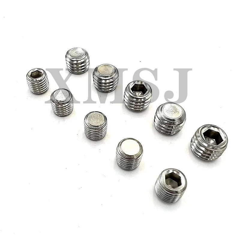 1/10/50pc M6 M8 M10 M12 M16 DIN913 304 stainless steel Allen Head Hex Hexagon Socket Flat Point Set Screw End Grub Headless Bolt