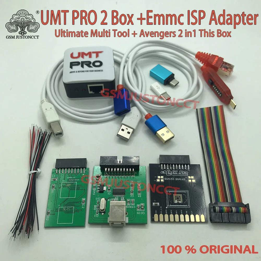 

2022 Оригинальный Новый Umt pro2 Box карта + eMMC ISP адаптеры инструмент 5 в 1 активация для Ultimate Multi Tool + Мстители 2 в 1 эта коробка