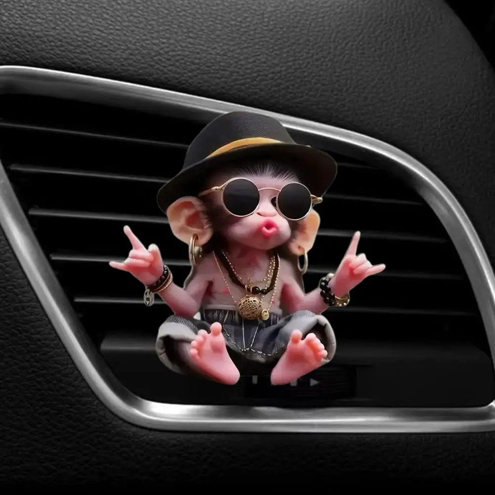 

New Acrylic Cute Cats And Monkey Flat Blue Cat Car Pendant Decoration R0E1