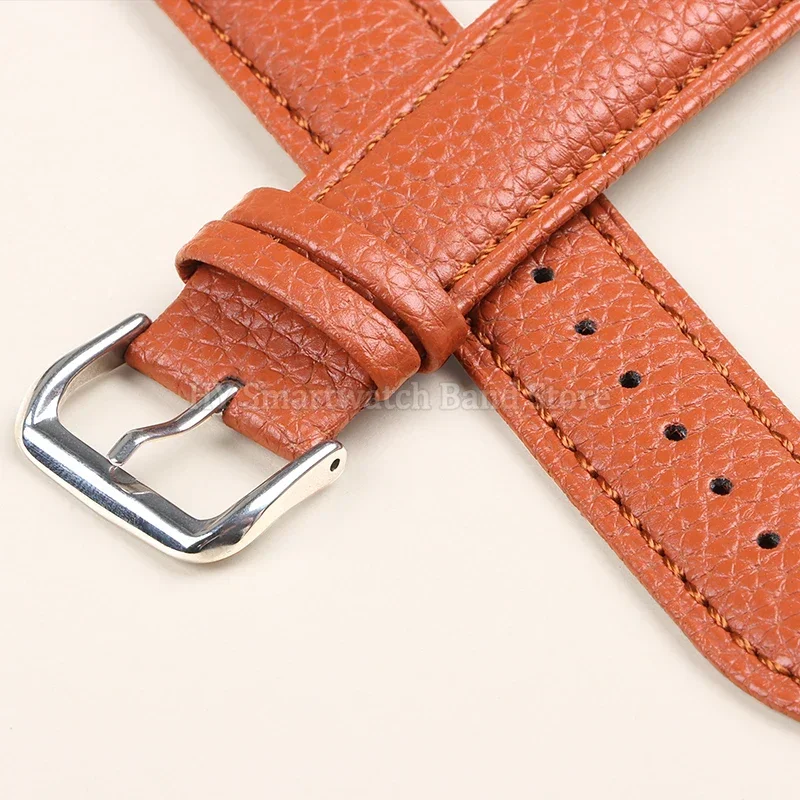 12 мм, 14 мм, 16 мм, 18 мм, 19 мм, 20 мм, 22 мм, 24 мм, мягкий кожаный ремешок для часов, сменный браслет из воловьей кожи, браслет с узором личи, аксессуар