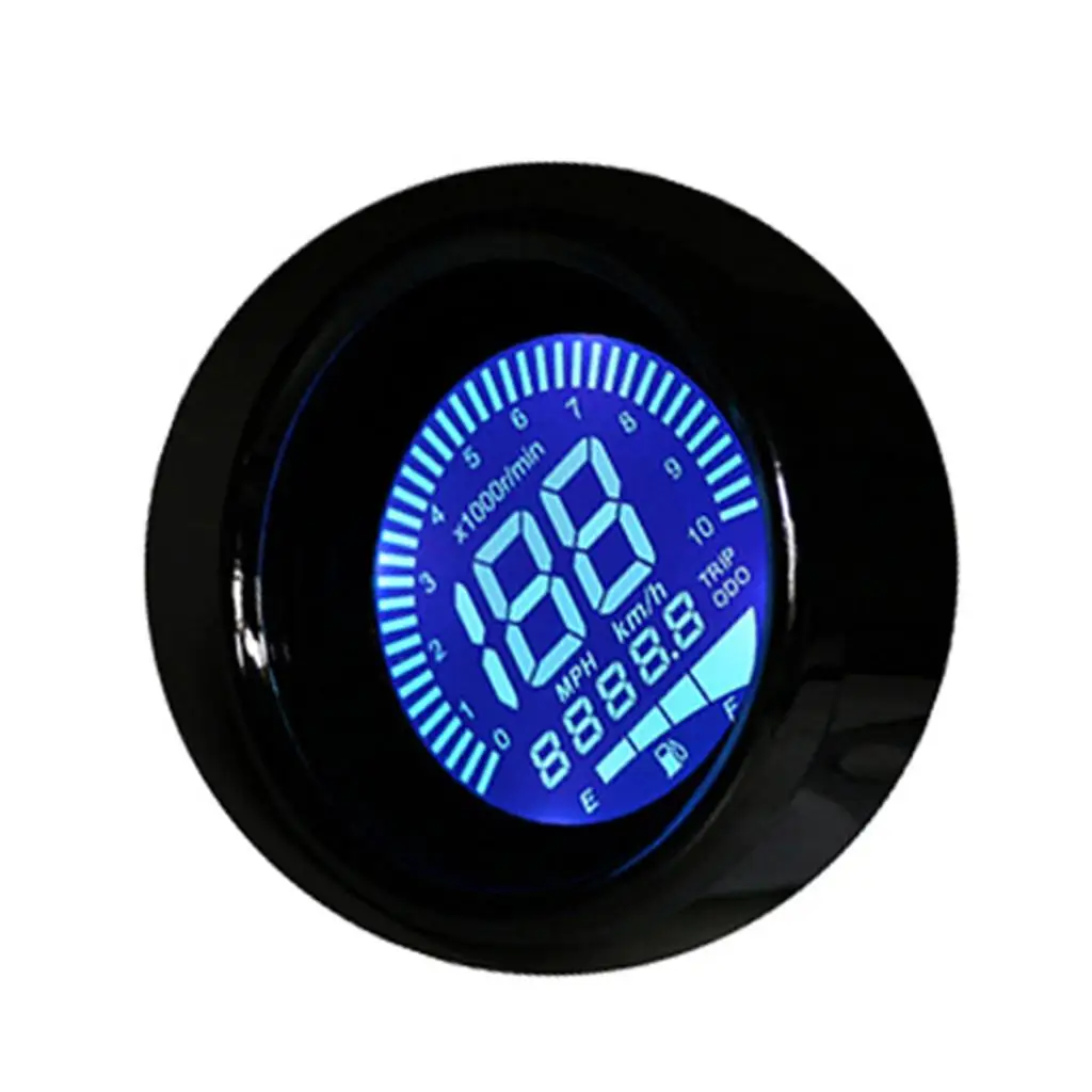 Universal LED Motorcycle Odometer Speedometer Fuel Level Display Aluminum Multifunction Meter for Moped