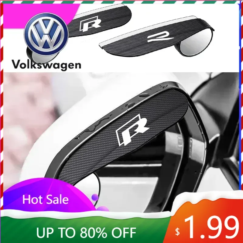 

For VW Volkswagen Jetta MK5 Golf 2PCS Car rearview mirror rain eyebrow small round mirror For Volkswagen Tiguan Bora POLO PASSAT