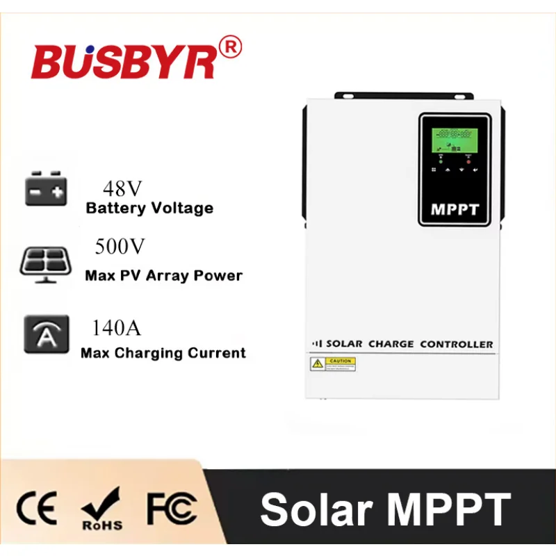 

Solar Charge Controller MPPT 140A LCD Display Solar Regulator Max PV Input 500V For 48V Lead-Acid and Lithium Batteries