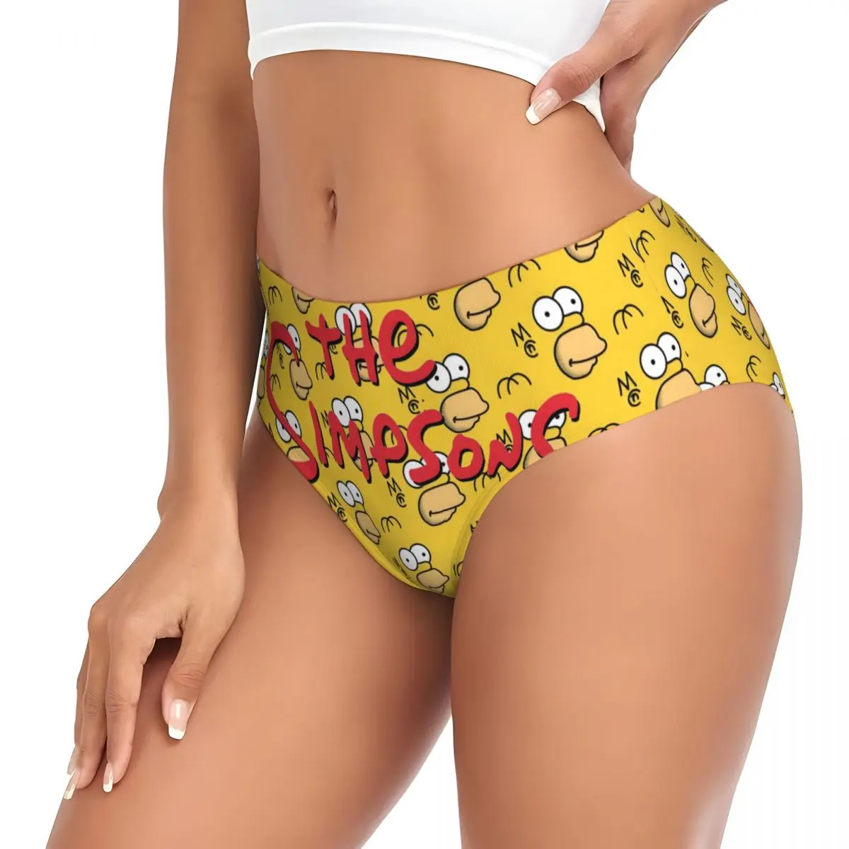 Ropa interior personalizada de los calzoncillos cómodos de las bragas del logotipo de la historieta de S-Simpsones de las mujeres