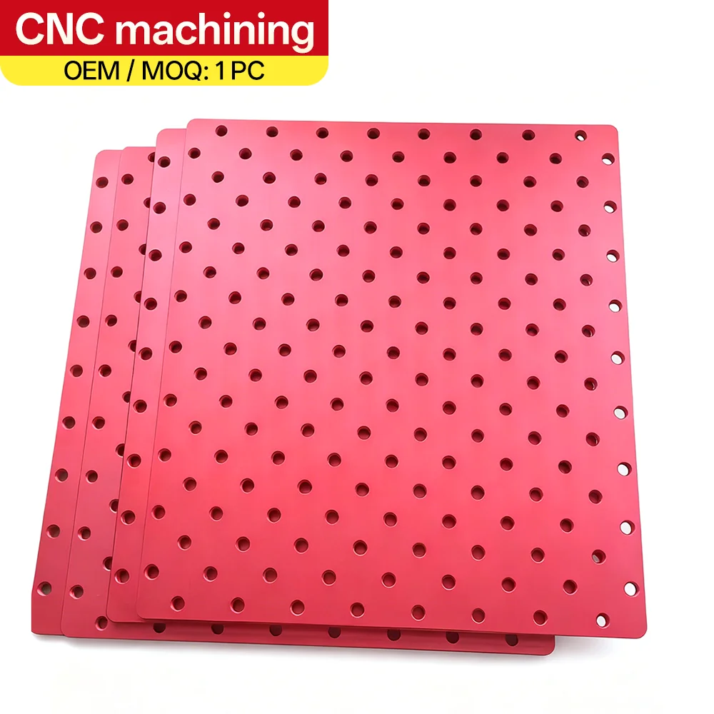 Custom CNC Machining Metal Aluminum Oxide Red Square Hollow Dot Aluminum Alloy 3D Printing Service Brass, Titanium Alloy Printer