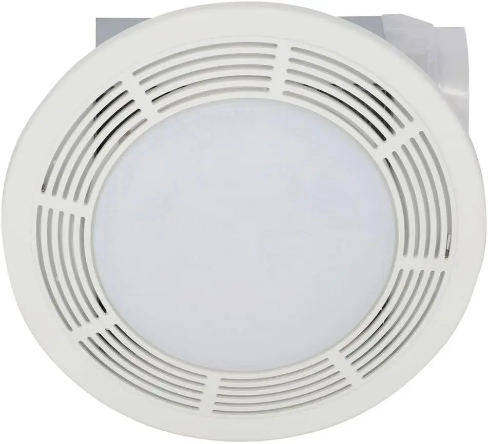 -NuTone 751 Round Fan and Light Combo for Bathroom and Home, White Grille with Glass Lens, 100-Watts, 5.0 Sones, 100 CFM