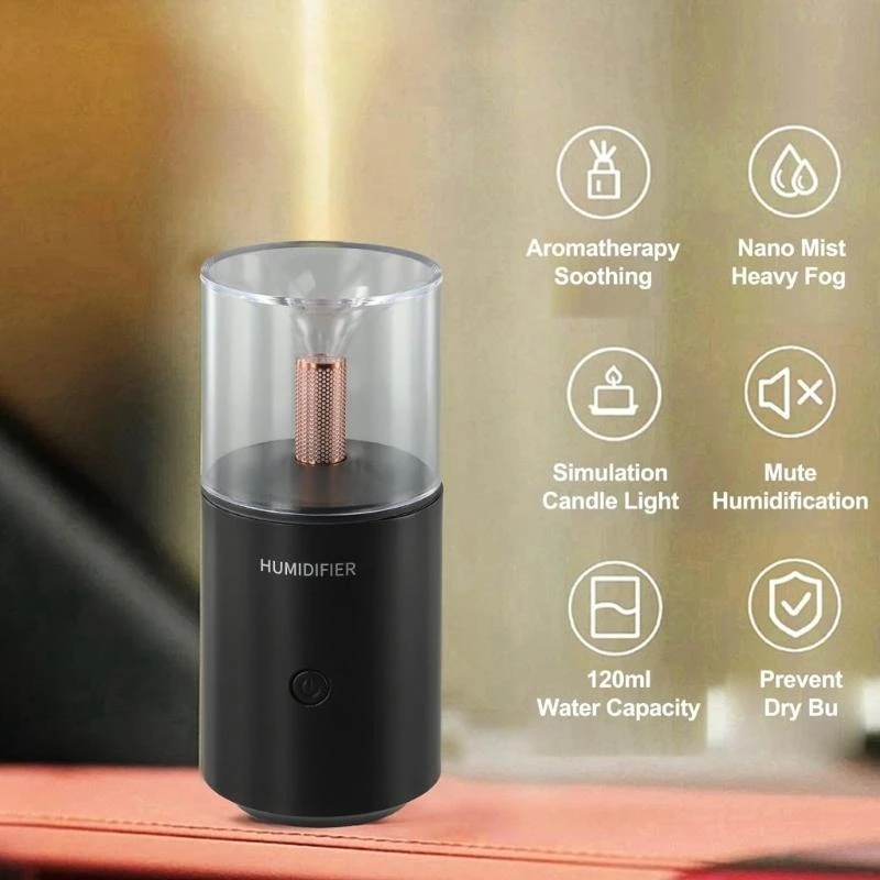 Portable Car Humidifier Vintage Scent Diffuser Mood Light