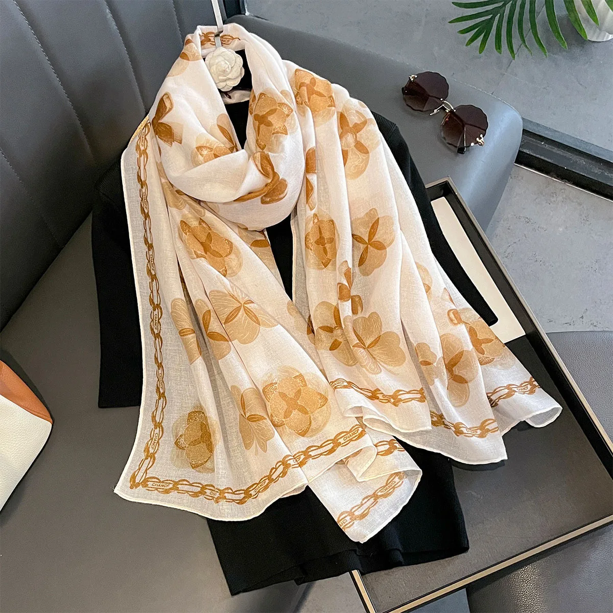 

2025 New 85*180cm Thin Scarf Four Seasons Fashion Popular Print Scarves Sunscreen Shawls Wrap Beach Towel Hijab Foulard Bandana