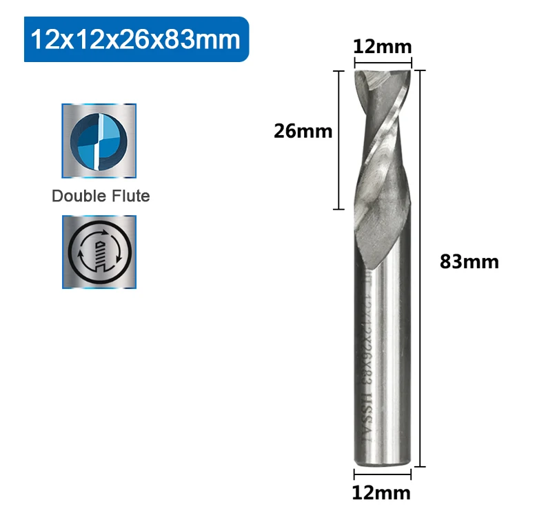 Xcan Schaft fräser Hoch geschwindigkeit stahl m2 Metalls ch neider 2 Nuten gerader Schaft CNC Fräser für Holz Aluminium Stahl 2-12mm