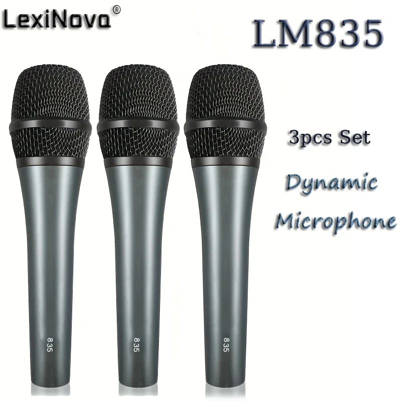 

Wholesale 3PCS LM 835 Handheld Mic Professional Dynamic Microphone Instrument Singing performance home recording Live streaming
