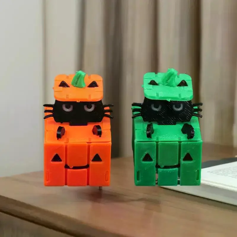 

Unique 3D Halloween Puzzle - DIY Black Kitten & Orange Pumpkin Desktop Accent