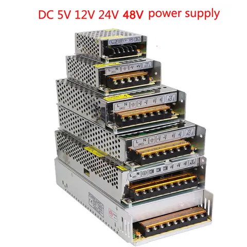 VUSUM Lighting Transformer AC110V-220V to DC 5V 12V 24V 48V Power Supply  Adapter 2A 5A 10A 15A 20A 30A  LED Strip Switch Driver