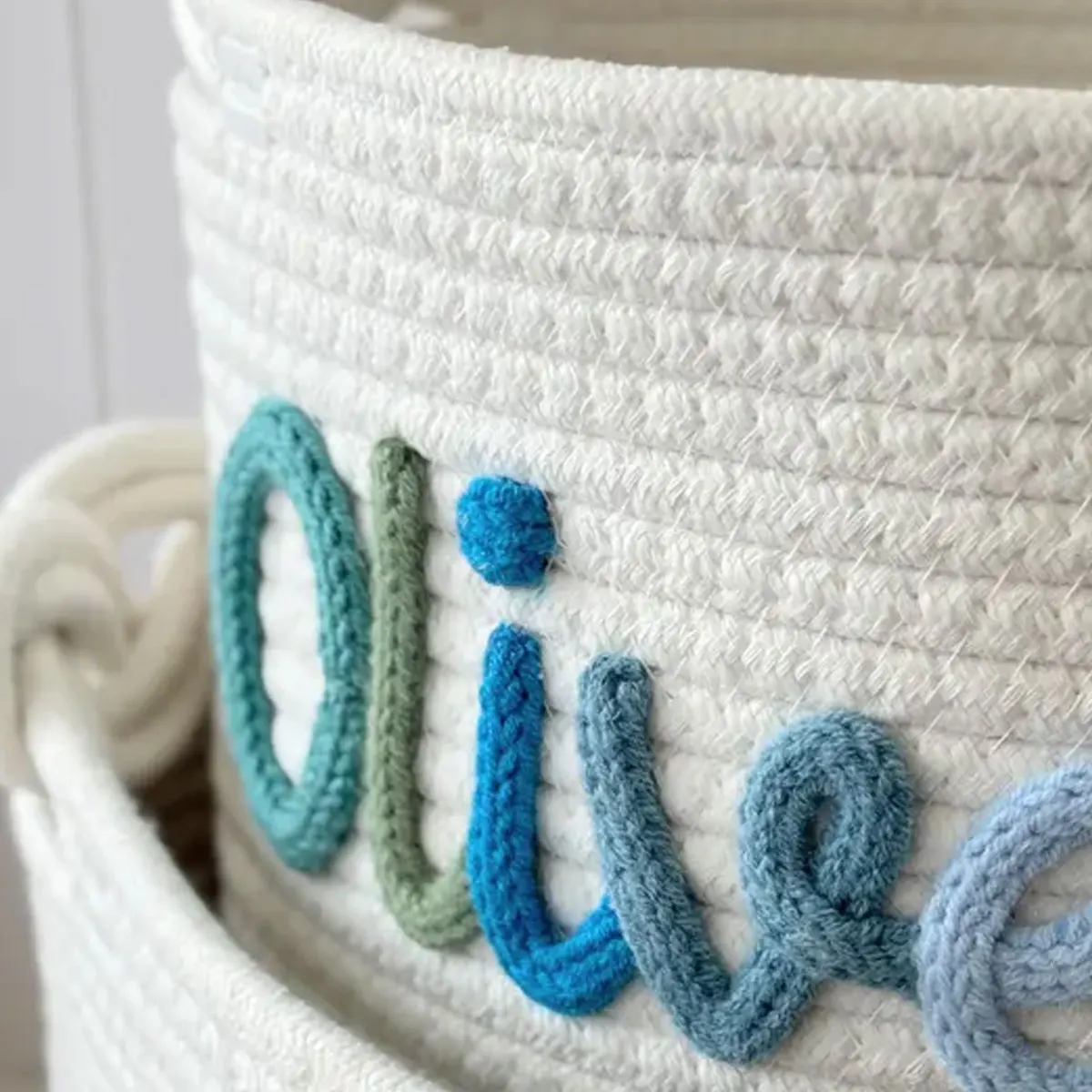 1 قطعة سلة تخزين مستديرة مصنوعة يدويًا عتيقة مخصصة ، اسم حرف مخصص ، ديكور منزلي للحياة اليومية/هدية عيد الميلاد #6