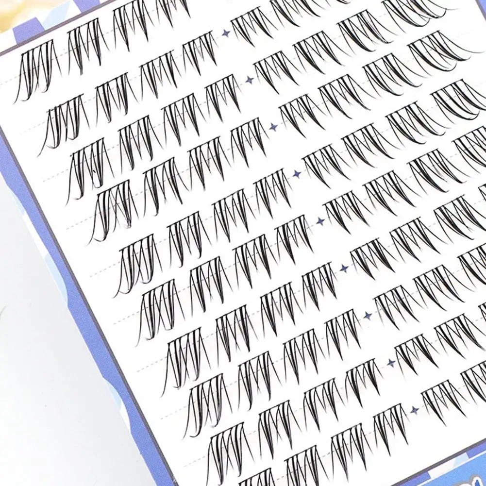 1 set Natuurlijke Simulatie Vos Gezicht Jade Enkele Cluster Gesegmenteerde Nep Wimpers Schuine Vliegende Comic Stijl Kunstmatige Mascara hot