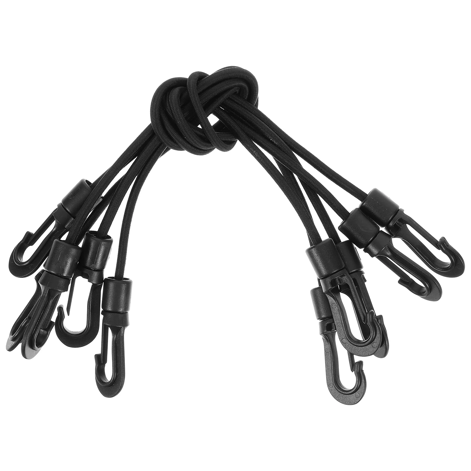 

5 Pcs Kayak Elastic String Rope Tie down Camping Cord Hook Buckle Small Strap Outdoor Straps Black