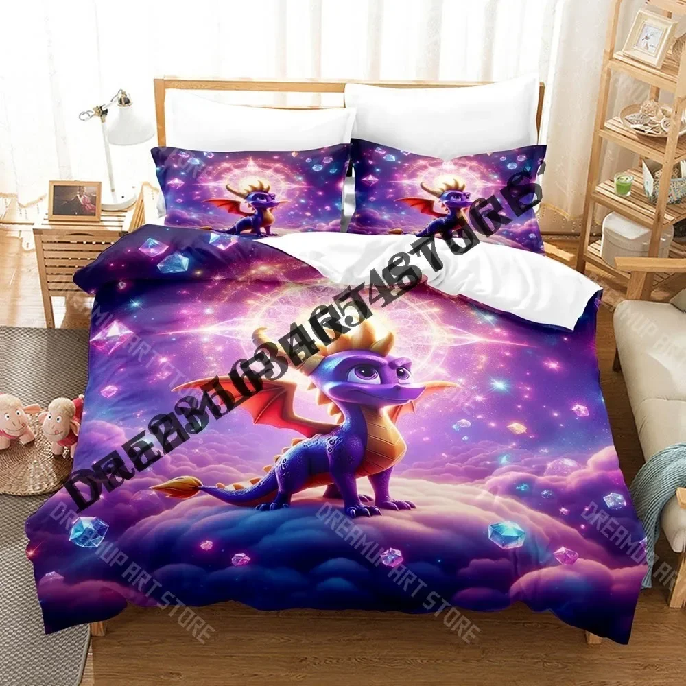 2026 3D Print Dragon And Gold Coins Spyro Reignited Trilogy Bedding Set Single Twin Full Queen King Size Bed Set Bedroom Duvetco