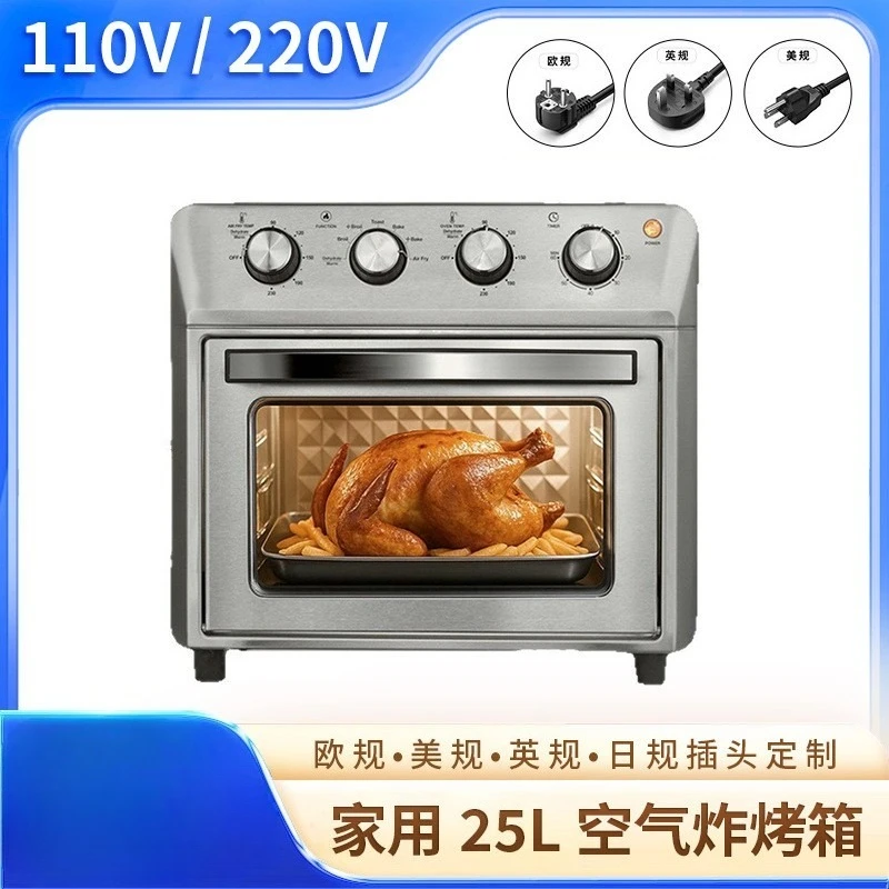 25L Stainless Steel Air Fryer Oven, 110V/220V Digital Display Home Baking Toaster, US/UK