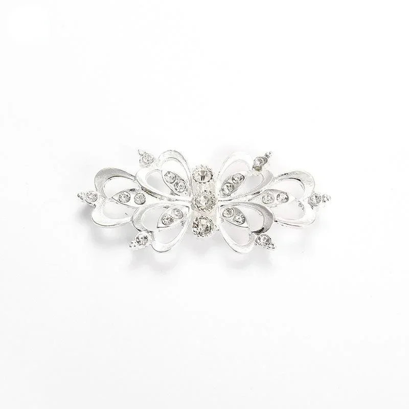 1 쌍 스웨터 크리스탈 핀 카디건 클립 액세서리 쥬얼리 라인 석 버튼 합금 버클 칼라