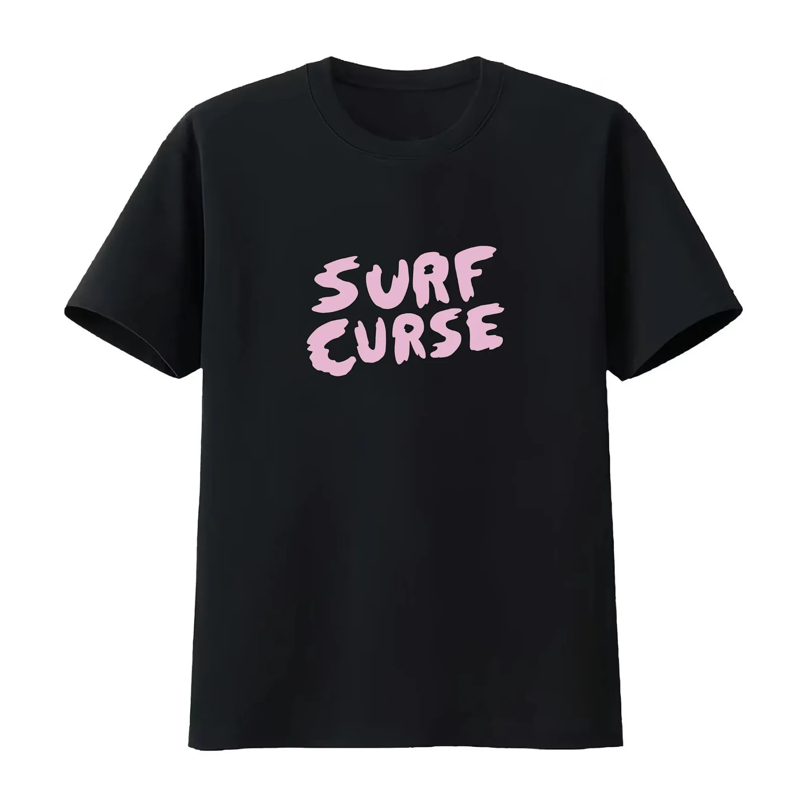Pink Surf Curse Essential T-Shirt Summer Casual Cotton Tee Oversized Streetwear Tops Vintage Graphic Print Unisex Men Women