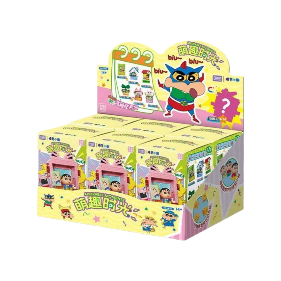 

Wonder Moon Crayon Shin chan Cute Moments Calendar Magnet Fridge Sticker Building Blocks Blind Box DIY Assembly Toy