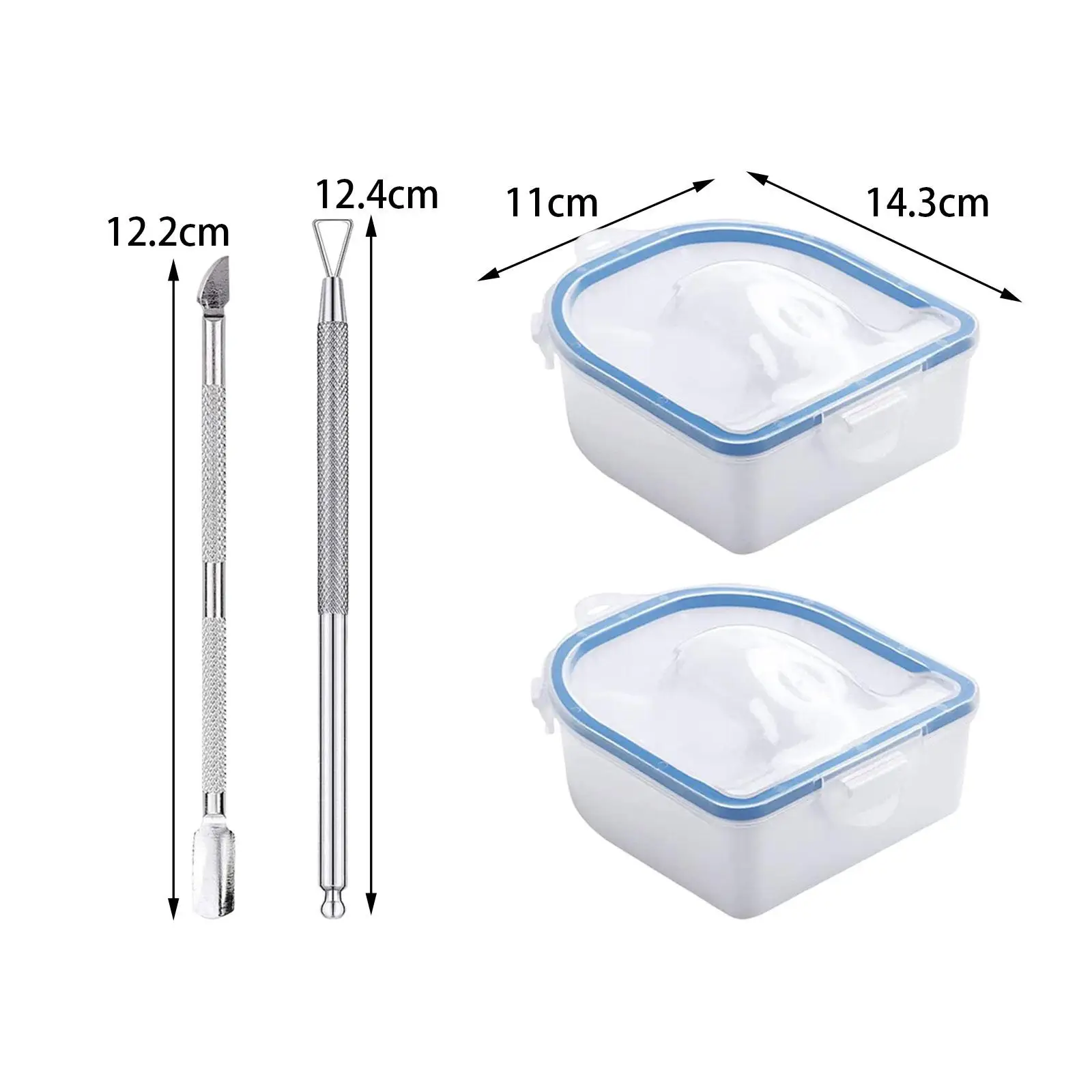 2 Pezzi Ciotole per ammollo per unghie Ciotola per manicure Kit professionale per rimozione smalto gel Vassoio per ammollo per le mani Salone di casa