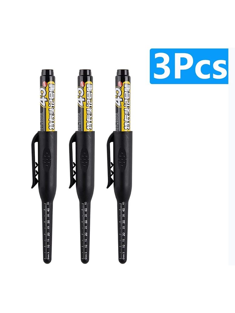 Marqueurs à tête longue étanches de 45mm, 1 à 6 pièces, marqueurs à trous profonds, stylo de charpentier pour carrelage, multi-usages pour le travail du bois, encre noire/bleue/rouge