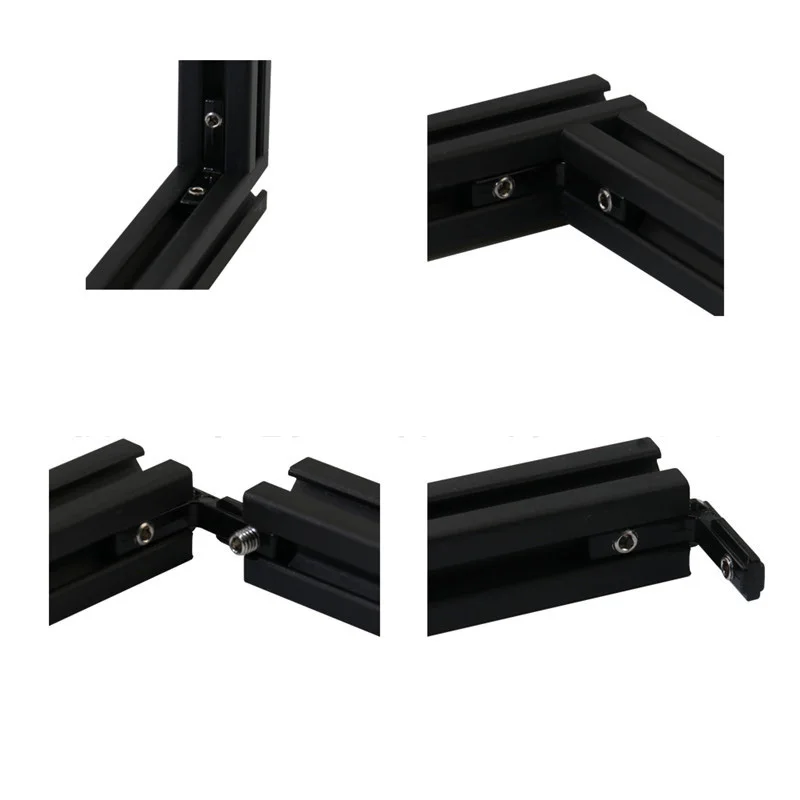 10pcs/Pack 2020 Black L Shape Interior Corner Connector Joint Bracket with screws for 2020 3030 4040 EU Aluminum Profile