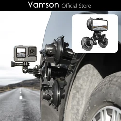 Vamson for Gopro Accessories Tri-angle Suction Cup Tripod Mount for GoPro Hero 10 9 8 for Insta360 One X2 for Dji Action VP525S