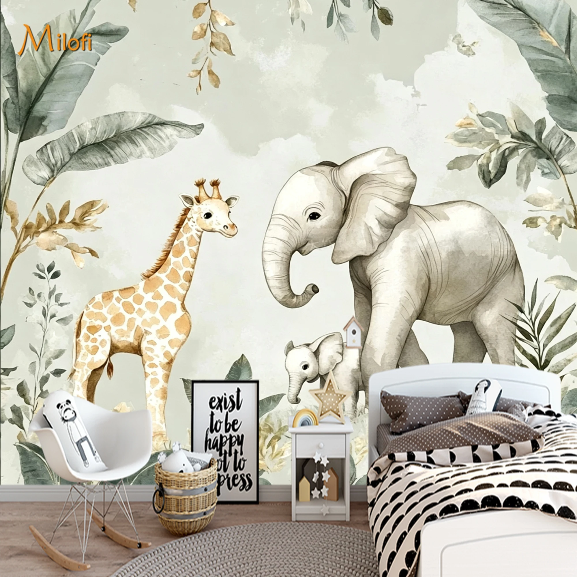 Personalizowana akwarelowa fot – Baby Nursery Peel And Stick Wallpaper recenzja i cena