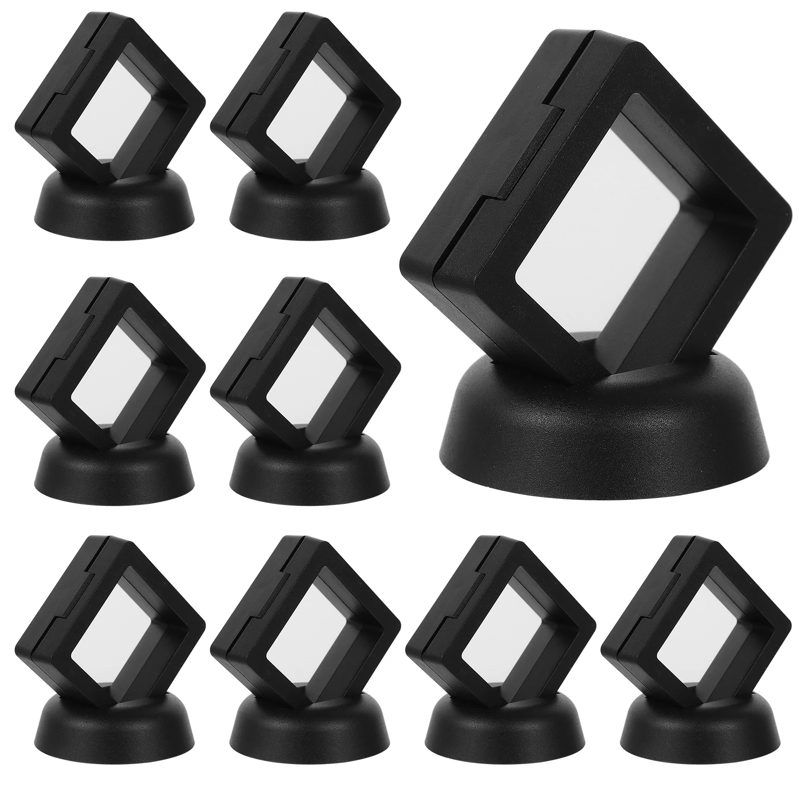 

10 set Jewelry Display Box 5x5cm White Floating Case for Ring Necklace Organizer ABS Material Travel Storage Solution